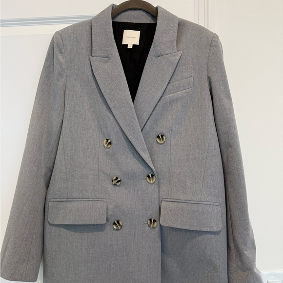 Favorite Daughter Gray Oversized Double-Breasted Women's Blazer Small - Picture 1 of 6